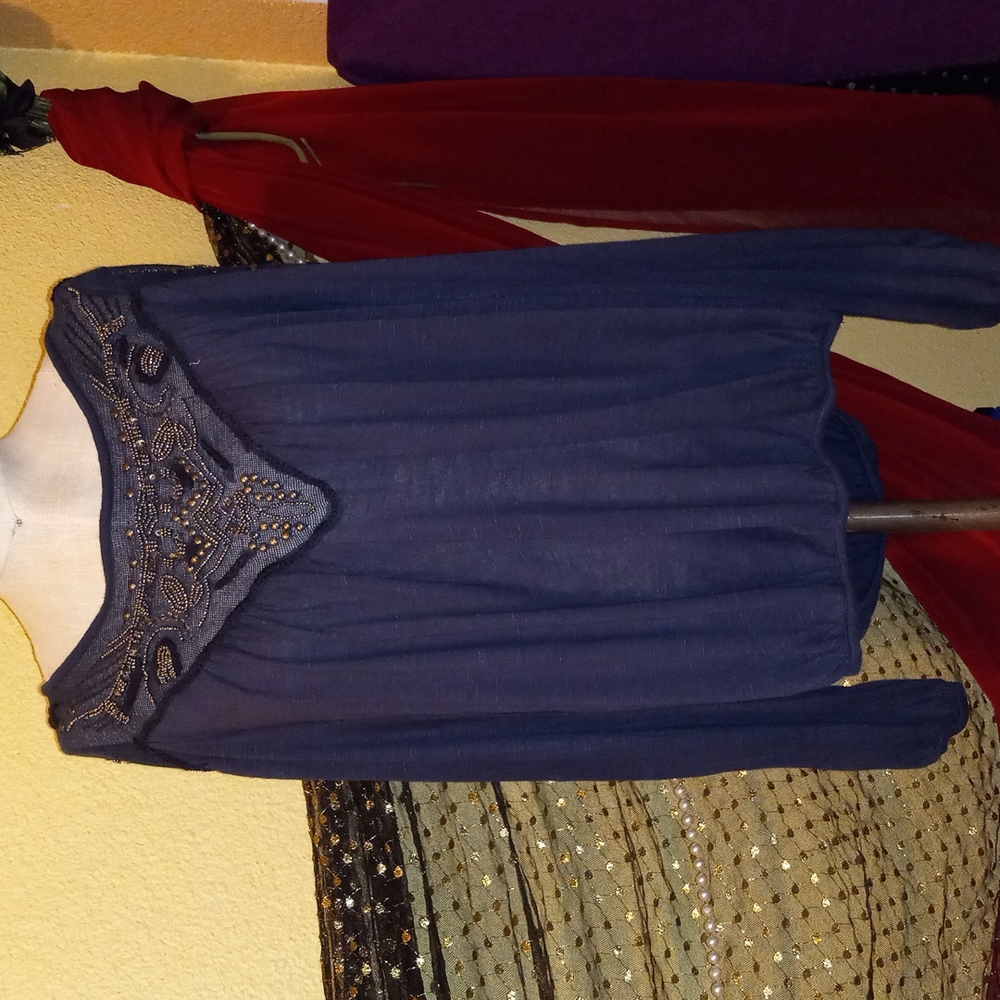 Free People Beaded long sleeved top
